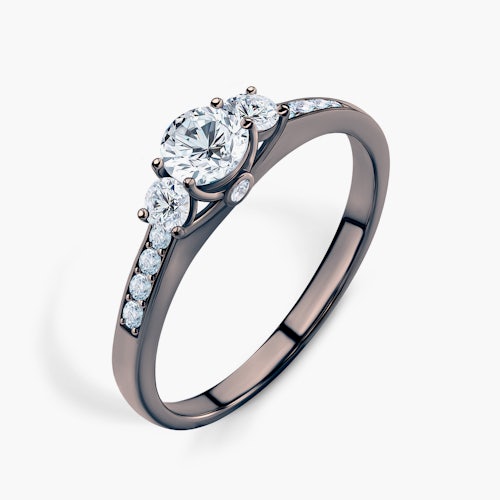 Pierścionek zaręczynowy Dream: czarne złoto, diamenty